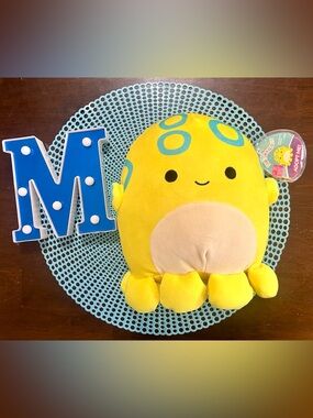 Squishmallows Original 10” Adopt Me! Blue Ringed Yellow Octopus Plush